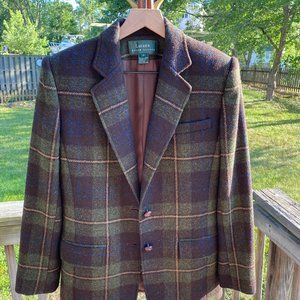 Ralph Lauren 100% Wool Green Plaid Blazer